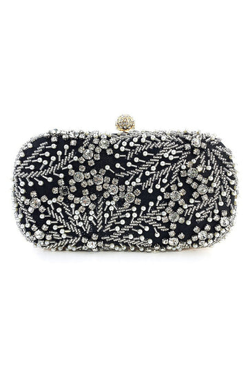 Svart Beaded Evening Clutch Bag
